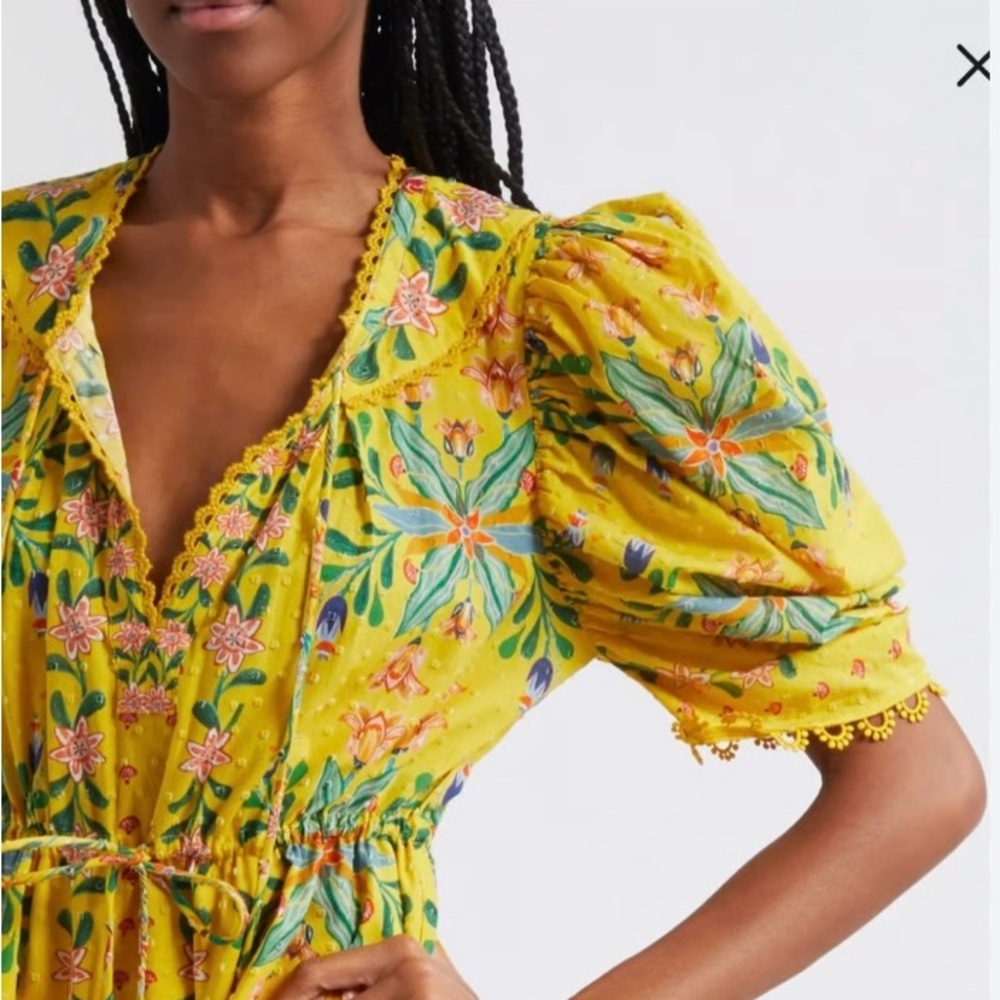 NWT Farm Rio Delicate Flowers Cotton Mini Dress reg $225 size XL - Picture 3 of 13